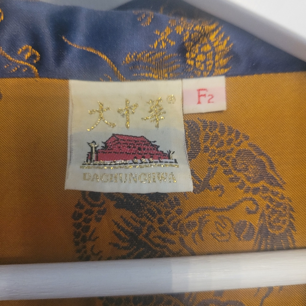 Elegant Blue and Gold OPEN STYLE KIMONO ROBE SIZE F2 (Aprox M-L) - Picture 2 of 4